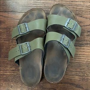 navy green birkenstock’s